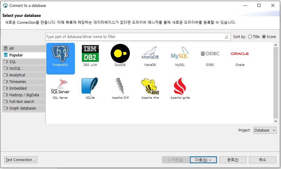 PostgreSQL Connection 생성하기2